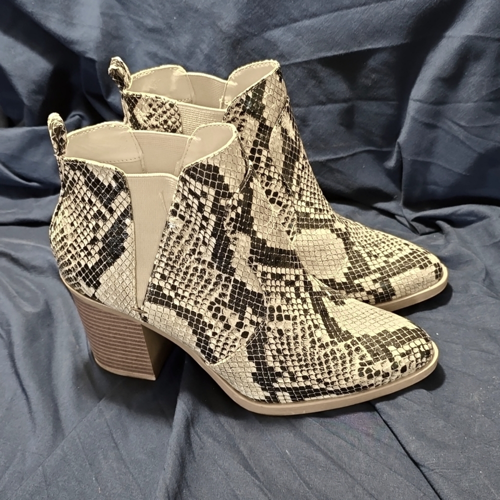Mia Snake Skin Booties 8